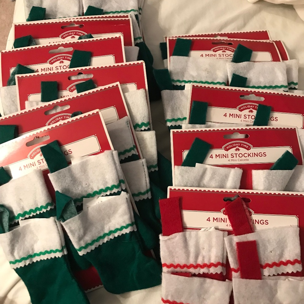Lot 52 mini 5” Christmas stocking use in ugly - Picture 1 of 3